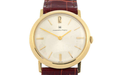 HAMILTON - a yellow metal wrist watch, 30mm.