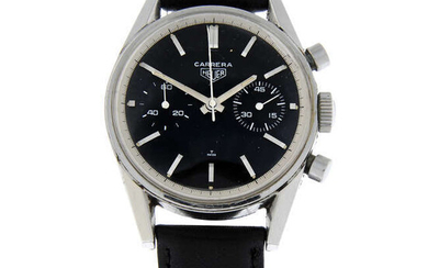 HEUER - a stainless steel Carrera chronograph wrist watch, 36mm.