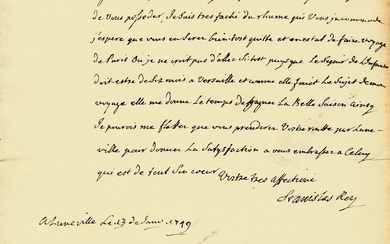 HISTORY - LESZCZYNSKI Stanislas (1677 - 1766) - Autograph letter signed