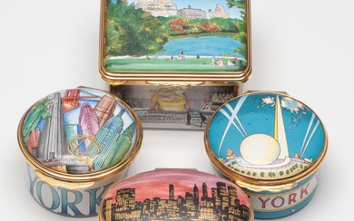 Halcyon Days for Tiffany & Co. and Other New York Themed Enamel Boxes