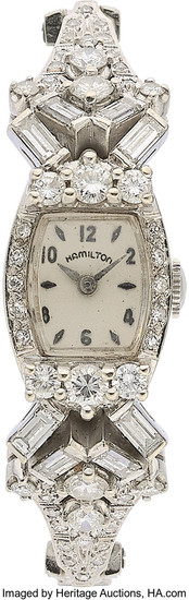 Hamilton Lady's Diamond, White Gold Watch Case: 18...