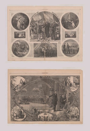 Harper Weekly Two-Page Prints [Lincoln, Civil War]