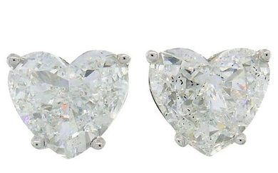 Heart Diamond White Gold Stud Earrings