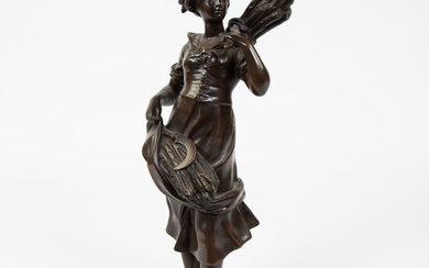 Henri GIRAUD (c.1805-1895) Bronze La semeuse, signé Brons La faucheuse, getekend. H 30 cm