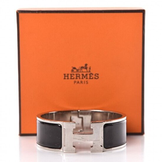 Hermès - Enamel Wide Clic Clac H Bracelet PM Black Bracelet