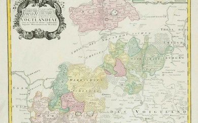 Historical map of the Vogtland, ''Delineatio geographiae Territorii (...) Vogtlandiae...'', part