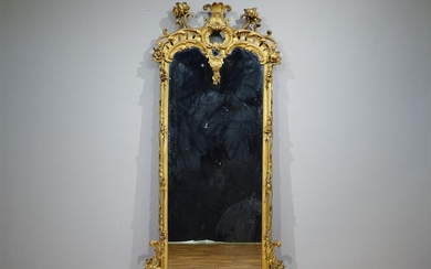 (-), Hollandse verguld houten Louis XV spiegel met...