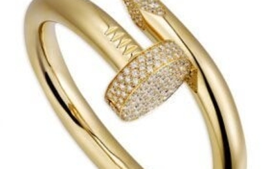 IGI Certified 14 K CARTIER Style Nail head Diamond Ring