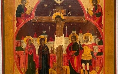 Icon, Crucifixion of christ - Wood - Early 19th century