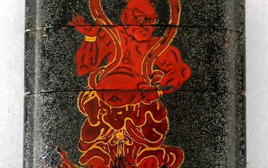 Inro représentant un dieu de la chance dansant, Japon, probablement encore au 19e s., ,probablement...