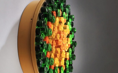Italian wall lamp of multicolored Murano glass from the 60s