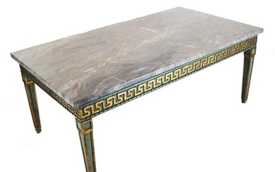 Jansen-Style Green Painted Coffee Table