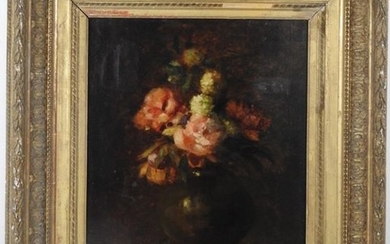 Jeanne AMEN (1863-1923). Bouquet of flowers in a...