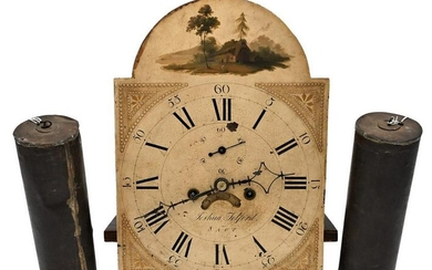 Joshua Tolford Tall Clock Face and Works, having brass