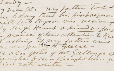 Keats, Byron, Joseph Severn etc.- Severn (Walter) [Walter Severn's notes on the history of his family, memoirs of his father and conversation with his father in his final illness], autograph manuscript, 1878-84; and 3 others, (18 pieces).