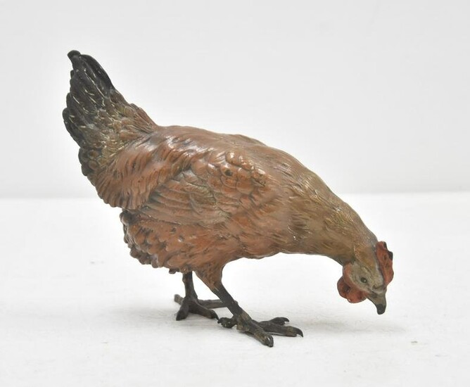LARGE AUSTRIAN COLD PAINTED BRONZE ROOSTER