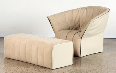 LIGNE ROSET "MOEL" KYOTO ARM CHAIR AND OTTOMAN