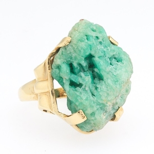 Ladies' Gold and Green Crystal Ring