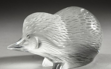 Lalique hedgehog crystal figure, marked
