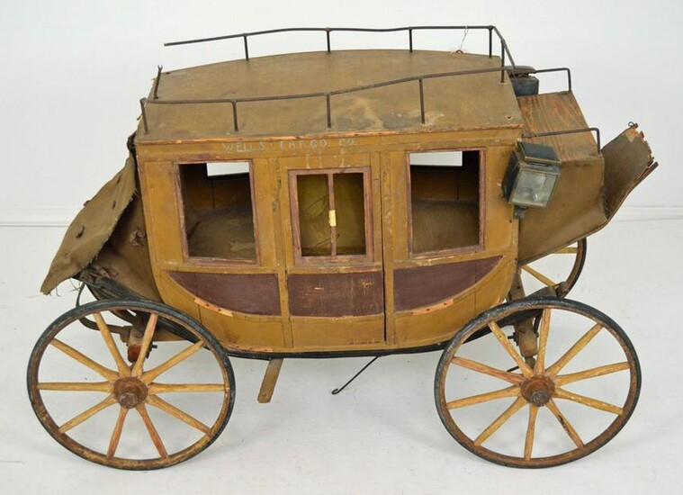 Large Antique Wells Fargo US Mail Stagecoach