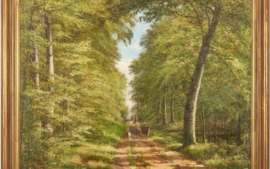 Large Carl Carlsen O/C Landscape Painting, Shepherd in