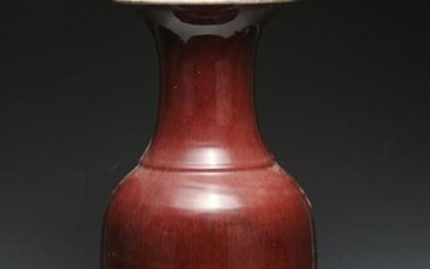 Large Chinese Red Glazed Vase, 19th Century