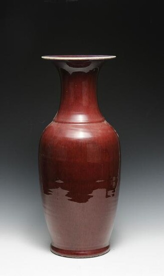 Large Chinese Red Glazed Vase, 19th Century