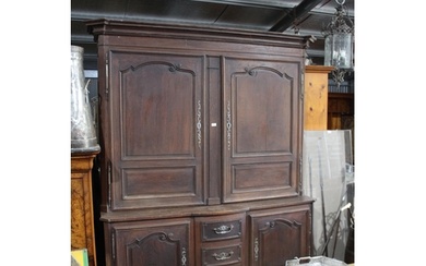 Large antique French Louis XV style two height oak dresser, ...
