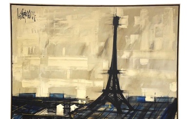 Lee Reynolds Original Oil on Canvas Mid Century Modern Eiffel Tower Painting