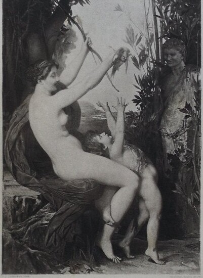 Lefebvre, Nymph and Bacchus, engraving Goupil 1881