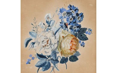 Leopold Zinnöger Linz 1811 - 1872 Nature morte de fleurs Aquarelle sur papier 16 x...