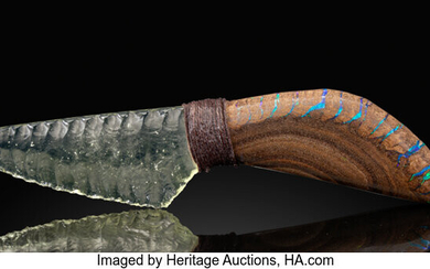 Libyan Desert Glass & Koroit Opal Knife Blade: Libyan...