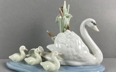 Lladro Follow Me Swans Porcelain Figure