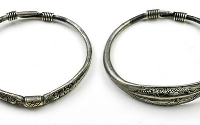 (Lot of 2) Silver bracelets