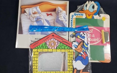 Lot of 3 Vintage Donald Duck Paper Cardboard Foam Decorations