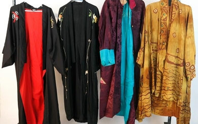 Lot of 4 Vintage Chinese Silk Robes
