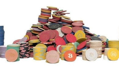 Lot of Over 100 Vintage Poker Chips
