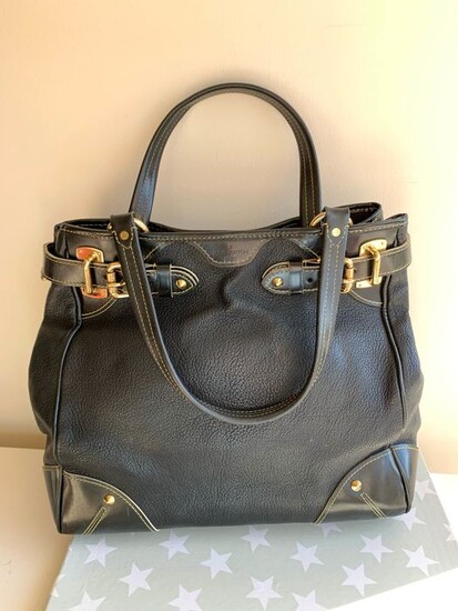 Louis Vuitton - Louis Vuitton Black Suhali Leather Le Majestueux Tote Black Rare Special Handbag