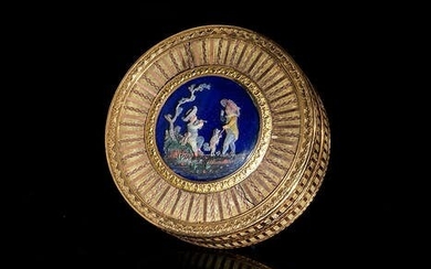 Louis XVI-Golddose mit Wachsfiguren