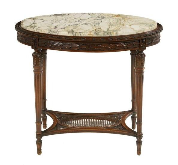Louis XVI-Style Marble-Top Occasional Table