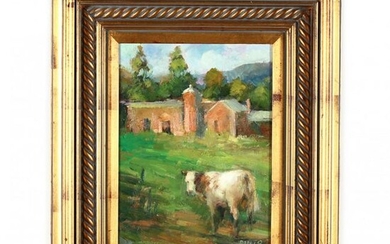 Louise Pinto (NC), Cow and Barn