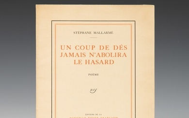 MALLARME. Un coup de dés jamais n'abolira le hasard. NRF, 1914. 1/90 exemplaires sur vélin d'Arches.