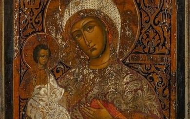 "Madonna con Bambino" icona, sec.XVIII cm.