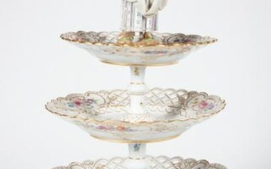 Meissen-Style Porcelain Dessert or Tea Stand