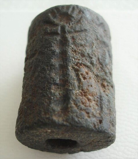 Mesopotamian Stone Cylinder Seal - (3.5×2.5×3.5 cm)