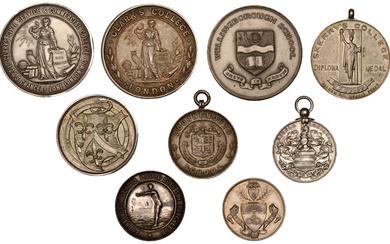 Miscellaneous, Clark’s College London, silver award medals (2), by Vaughton, revs. named...