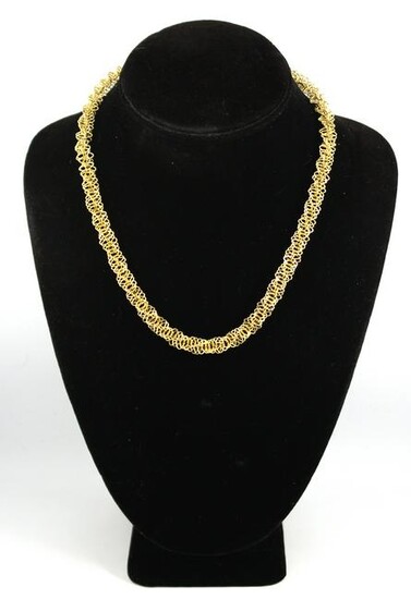 Modern 14K Yellow Gold Fancy Link Necklace