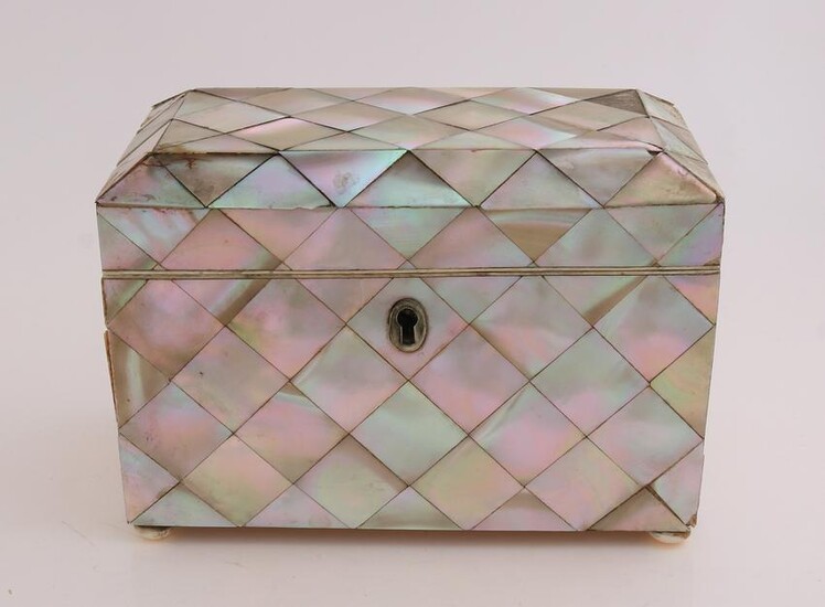 Mother of pearl box with silver