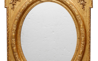 Napoleon III style mirror with stuccoed and gilt wood frame, 20th Century.