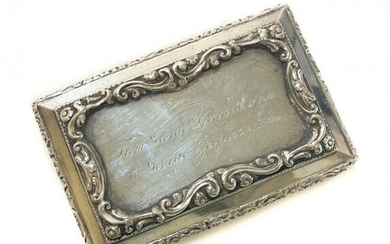 Nathaniel Mills Sterling Silver Snuff Box, 1850